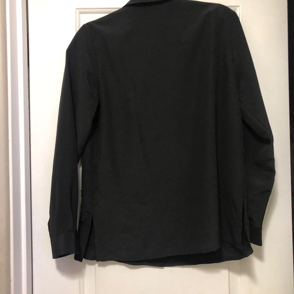 Modern Essentials Black Embroidered Button-Down Shirt Size 8 - Picture 3 of 6